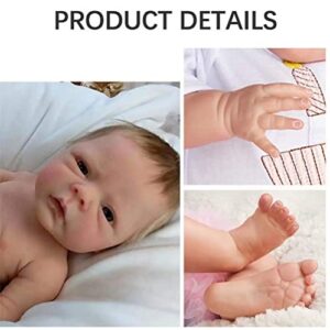 EURORA Reborn Baby Dolls Girl 18 Inch Vinyl Silicone Body, Sweet Girl Reborn Baby Dolls with Clothes and Bottles Gift for Kids Age 3+