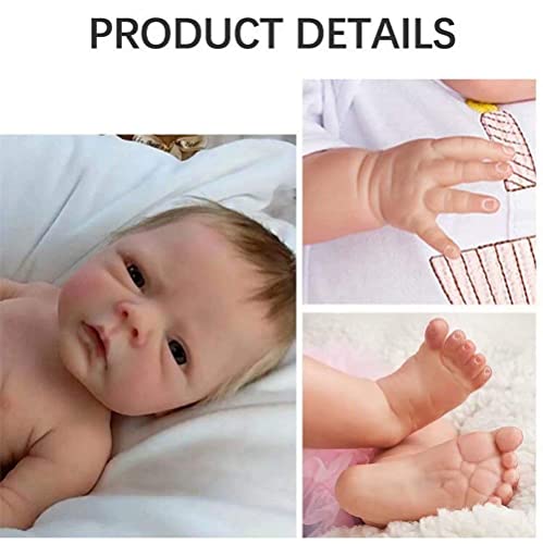 EURORA Reborn Baby Dolls Girl 18 Inch Vinyl Silicone Body, Sweet Girl Reborn Baby Dolls with Clothes and Bottles Gift for Kids Age 3+