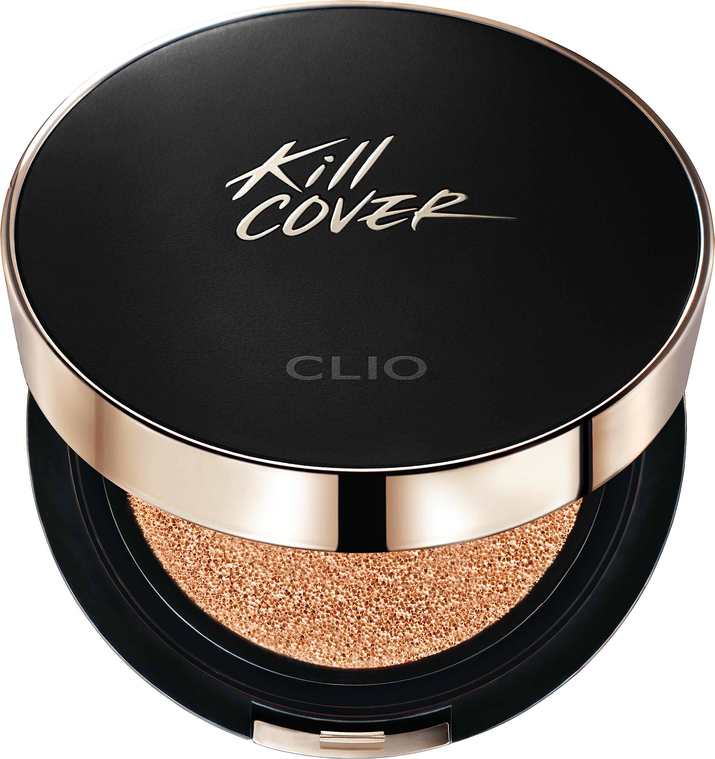 CLIO Kill Cover Fixer Cushion | Makeup Base and Fixer, Long Lasting, Full Coverage with Matte Finish for Sensitive Skin Types (0.53 oz) (4 GINGER)