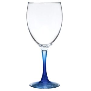 DISCOUNT PROMOS Nuance Wine Glasses by ARC 10.5 oz. Set of 10, Bulk Pack - Restaurant Glassware, Perfect for Red Wine, White Wine, Cocktails - Blue