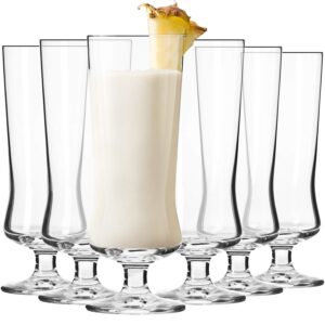 krosno pina colada cocktail drinking glasses | set of 6 | 10.1 oz | avant-garde collection | perfect for home restaurants and parties | dishwasher safe | gift idea | made in europe