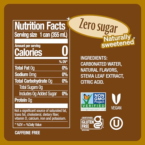 Zevia Zero Calorie Soda, Creamy Root Beer, 12 Ounce Cans (Pack of 24)