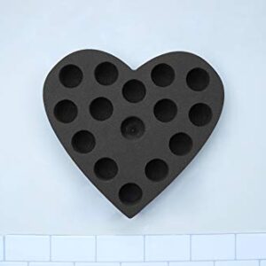 Polar Whale Coffee Pod Wall Mount Hanging Organizer Heart Storage Tray Compatible with Keurig K-Cup for Kitchen Home Office Display Stand Waterproof Washable Black Foam 15 Compartment