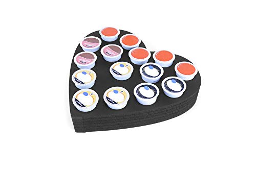 Polar Whale Coffee Pod Wall Mount Hanging Organizer Heart Storage Tray Compatible with Keurig K-Cup for Kitchen Home Office Display Stand Waterproof Washable Black Foam 15 Compartment