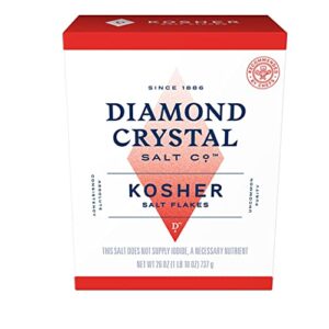 diamond crystal kosher salt flakes - full flavor, no additives and less sodium - staple for professional chefs and home cooks 26 ounce (new packaging)