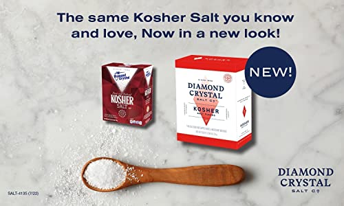 Diamond Crystal Kosher Salt Flakes - Full Flavor, No Additives and Less Sodium - Staple for Professional Chefs and Home Cooks 26 Ounce (New Packaging)