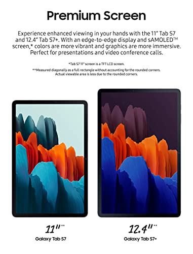 Samsung Galaxy Tab S7 (5G Tablet) LTE/WiFi (Verizon), Mystic Black - 128 GB (2020 Model - US Version & Warranty) - SM-T878UZKAVZW (Renewed)