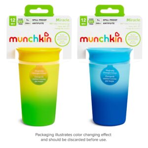 Munchkin® Miracle® 360 Color Changing Sippy Cup, 9 Ounce, 2 Pack, Blue/Yellow