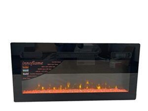 tiara innoflame fireplace electric 36" flat front crystal ember bed w/remote control (black)