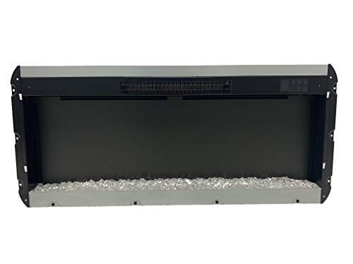 Tiara Innoflame Fireplace Electric 36" Flat Front Crystal Ember Bed w/Remote Control (Black)