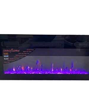 Tiara Innoflame Fireplace Electric 36" Flat Front Crystal Ember Bed w/Remote Control (Black)