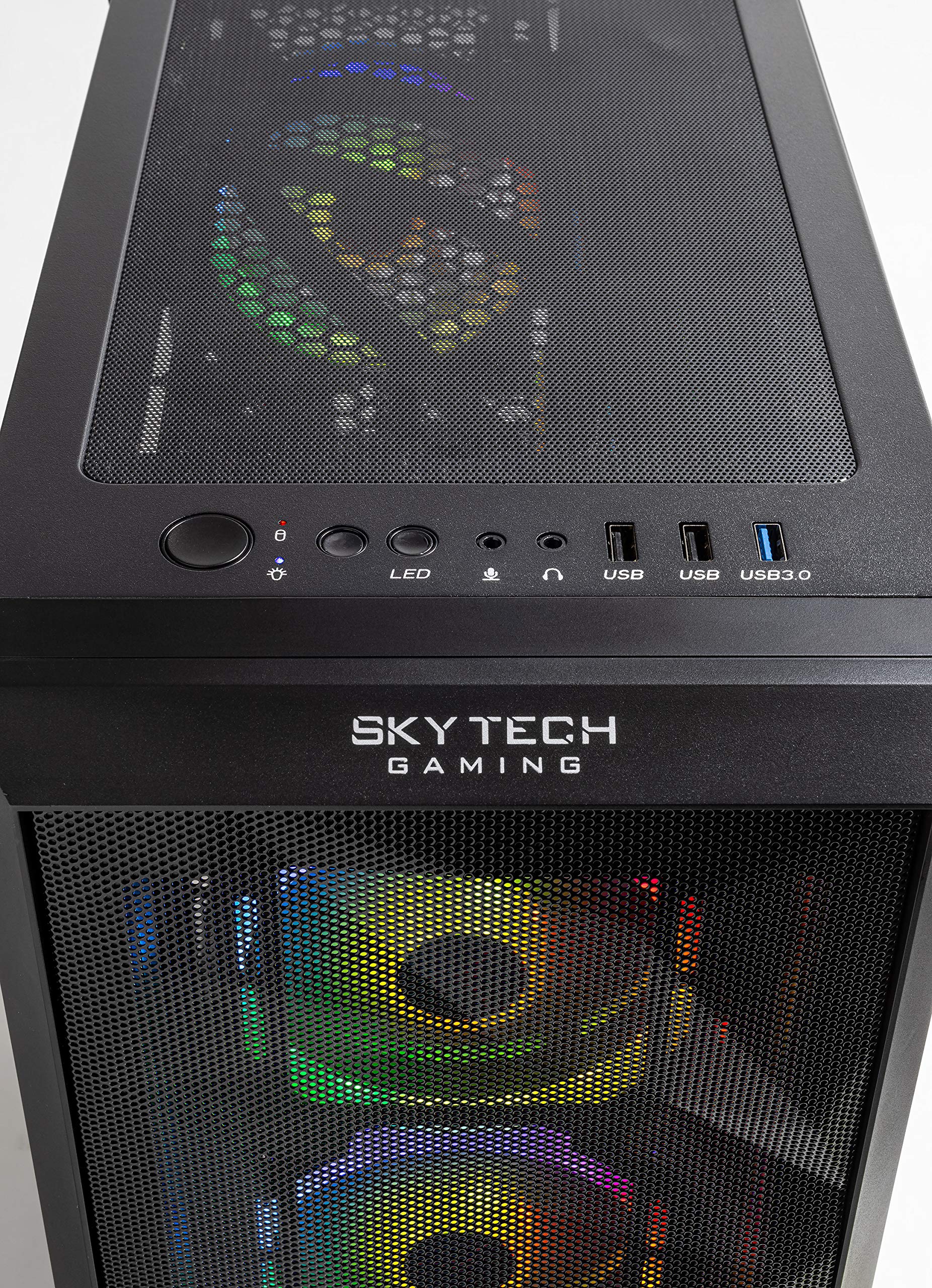 Skytech Chronos Gaming PC Desktop - AMD Ryzen 7 3700X 3.6GHz, RTX 3070 8GB, 16GB DDR4 3200, 1TB NVME, 650W Gold PSU, Windows 10 Home 64-bit, Black