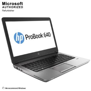 HP ProBook 640 G1 14 Inch Business Laptop PC, Intel Core i5-4210M up to 3.2GHz, 8G DDR3, 256G SSD, DVD, DP, VGA, Windows 10 Pro 64 Bit-Multi-Language Supports English/Spanish/French(Renewed)