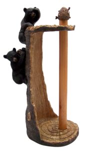 black bears climbing a tree paper towel holder, 15 1/2 inches