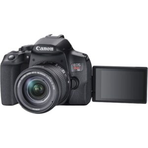 Canon EOS Rebel T8i DSLR Camera with 18-55mm Lens 3924C002 + 64GB Memory Card + Case + Photo Software + 2 x LPE17 Battery + External Charger + Card Reader + LED Light + Filter Kit + More (Renewed)