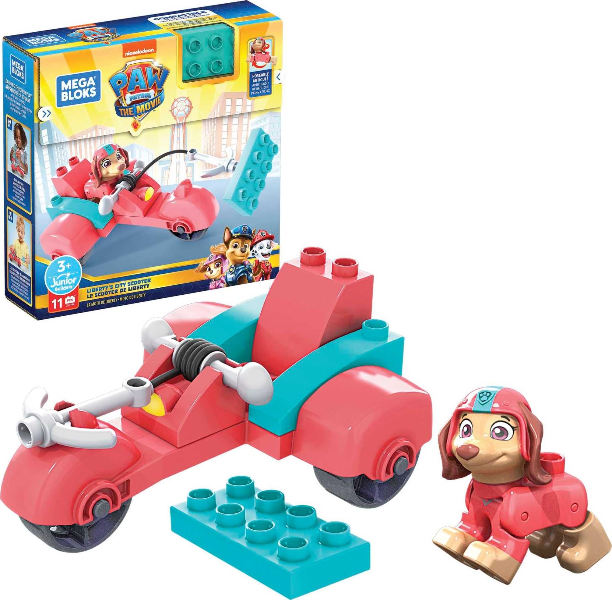 PAW Patrol MEGA Bloks Liberty's City Scooter Toy Building Set