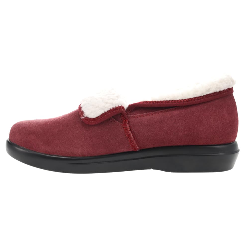 Propét Womens Colbie Slipper, Wine Red, 6 X-Wide US