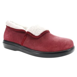 Propét Womens Colbie Slipper, Wine Red, 6 X-Wide US