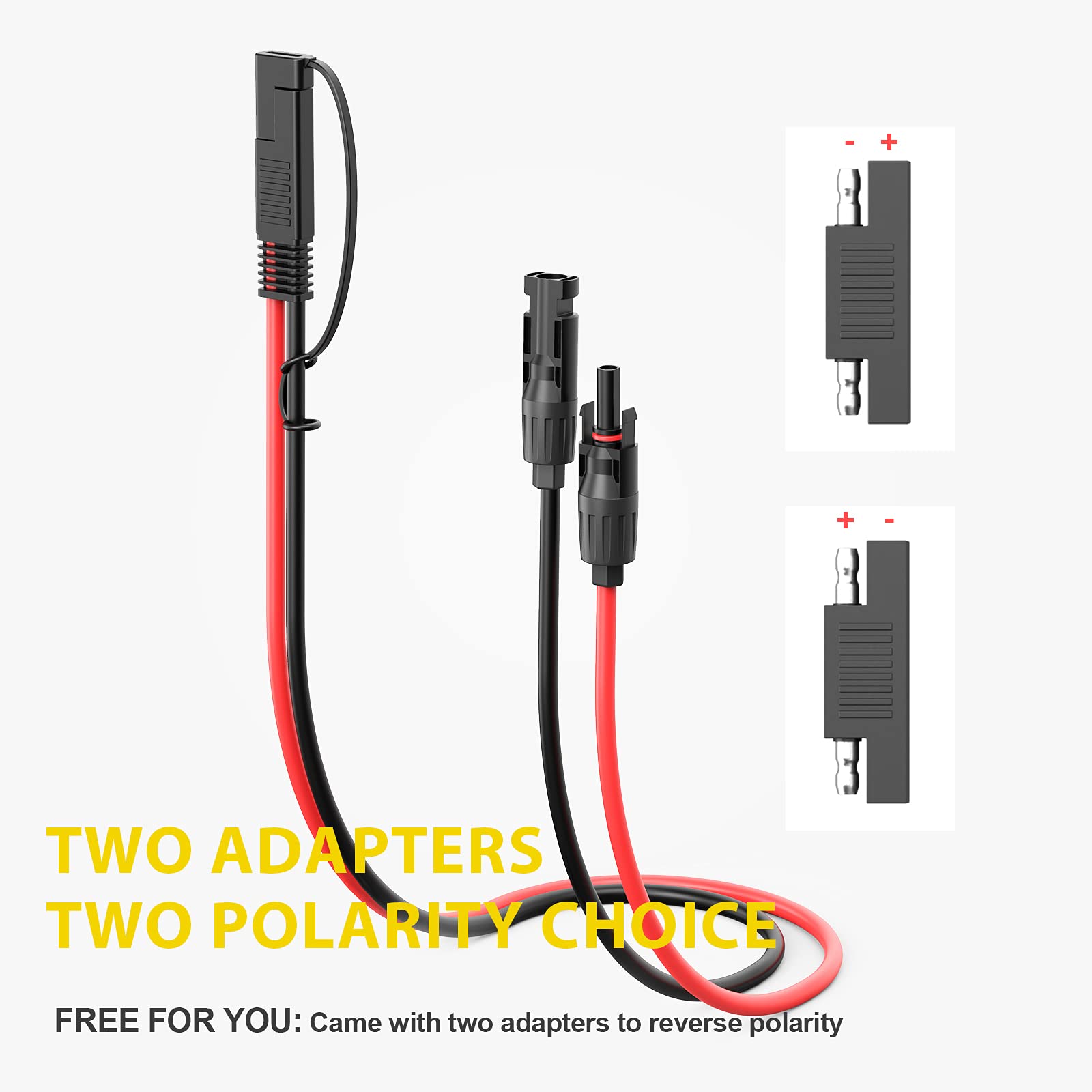 BougeRV Solar Connector to SAE Adapter (Solar to SAE (2 Packs))