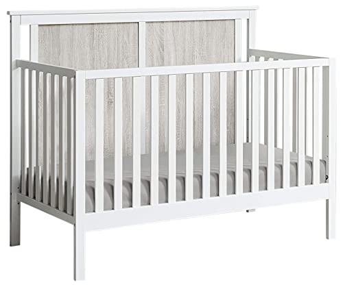 Suite Bebe Connelly 4 in 1 Convertible Crib in White with Rockport Gray Wood