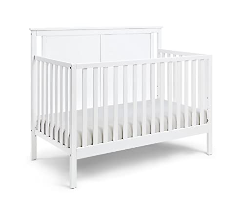 Suite Bebe Connelly 4 in 1 Convertible Crib in White with Rockport Gray Wood