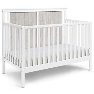 Suite Bebe Connelly 4 in 1 Convertible Crib in White with Rockport Gray Wood