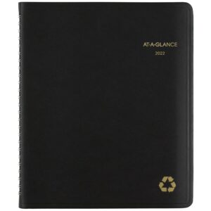 at-a-glance 2022 weekly & monthly appointment book & planner by at-a-glance, 7" x 8-3/4", medium, recycled, black (70951g05)