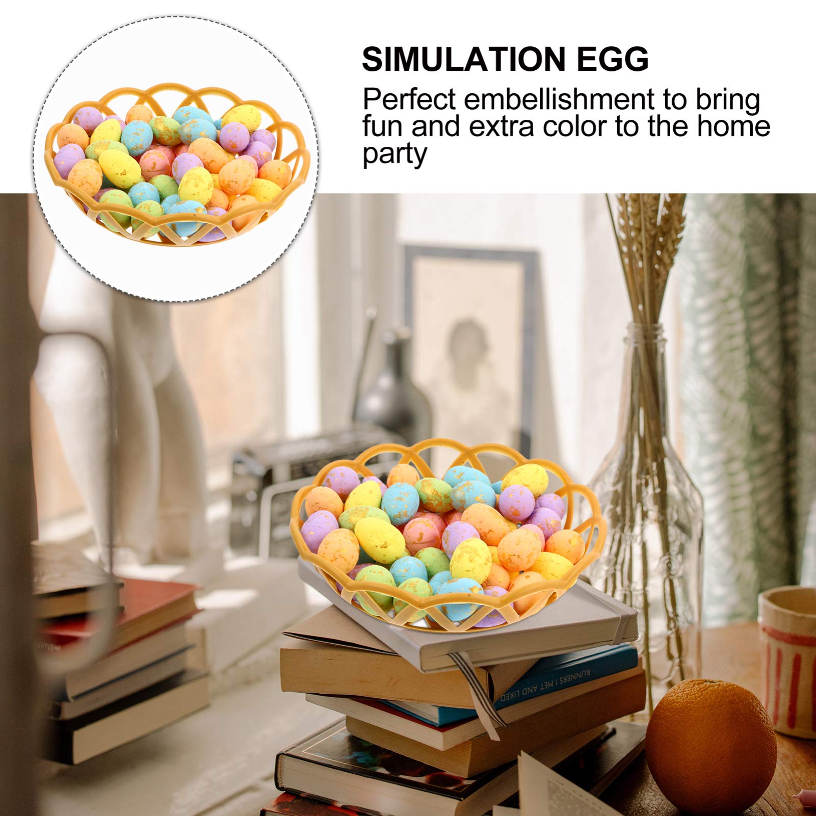 Kisangel 100pcs Flower Basket Easter Egg Decoration Easter Simulation Egg Home Accents Decor Toys in Bulk Mini Easter Eggs Festival Confetti Eggs Foam Material Wall Hanging Child The Bird