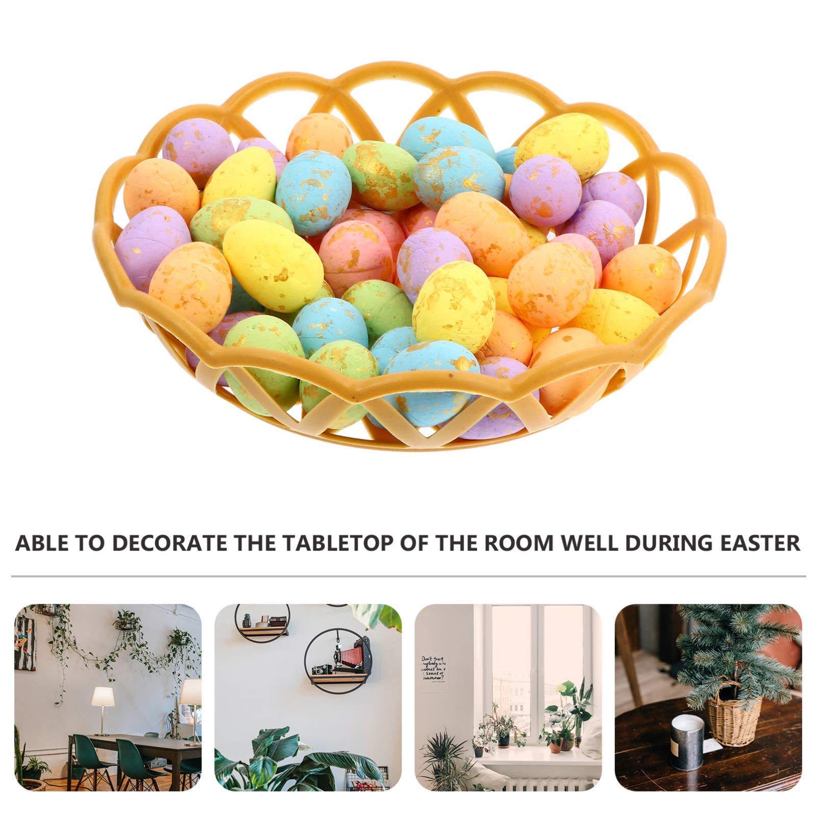 Kisangel 100pcs Flower Basket Easter Egg Decoration Easter Simulation Egg Home Accents Decor Toys in Bulk Mini Easter Eggs Festival Confetti Eggs Foam Material Wall Hanging Child The Bird