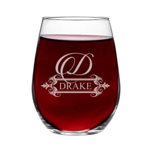custom personalized 15oz stemless wine glass - customized with any name