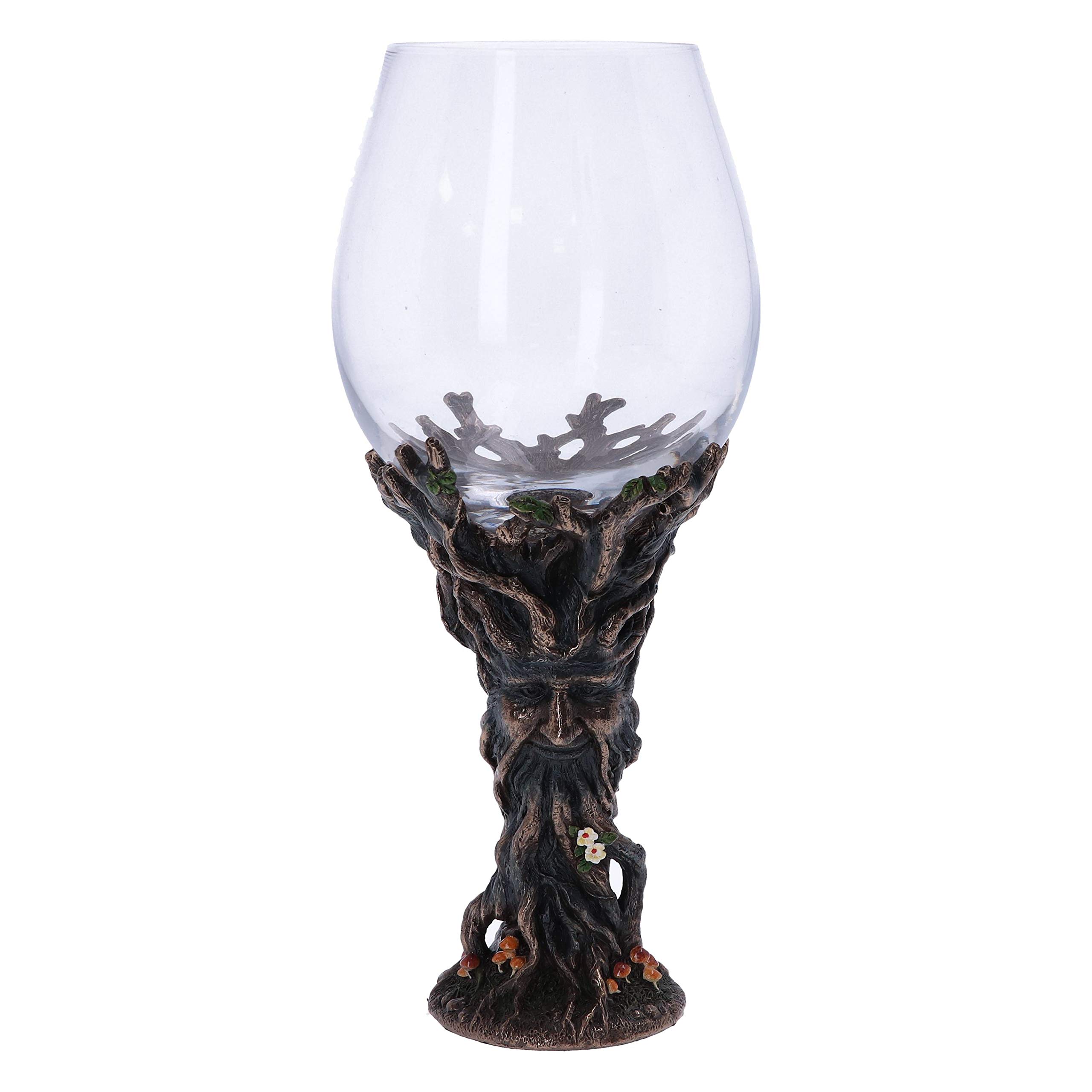 Nemesis Now Bronze Forest Nectar Ancient Tree Spirit Green Man Goblet Wine Glass, 1 Count (Pack of 1)