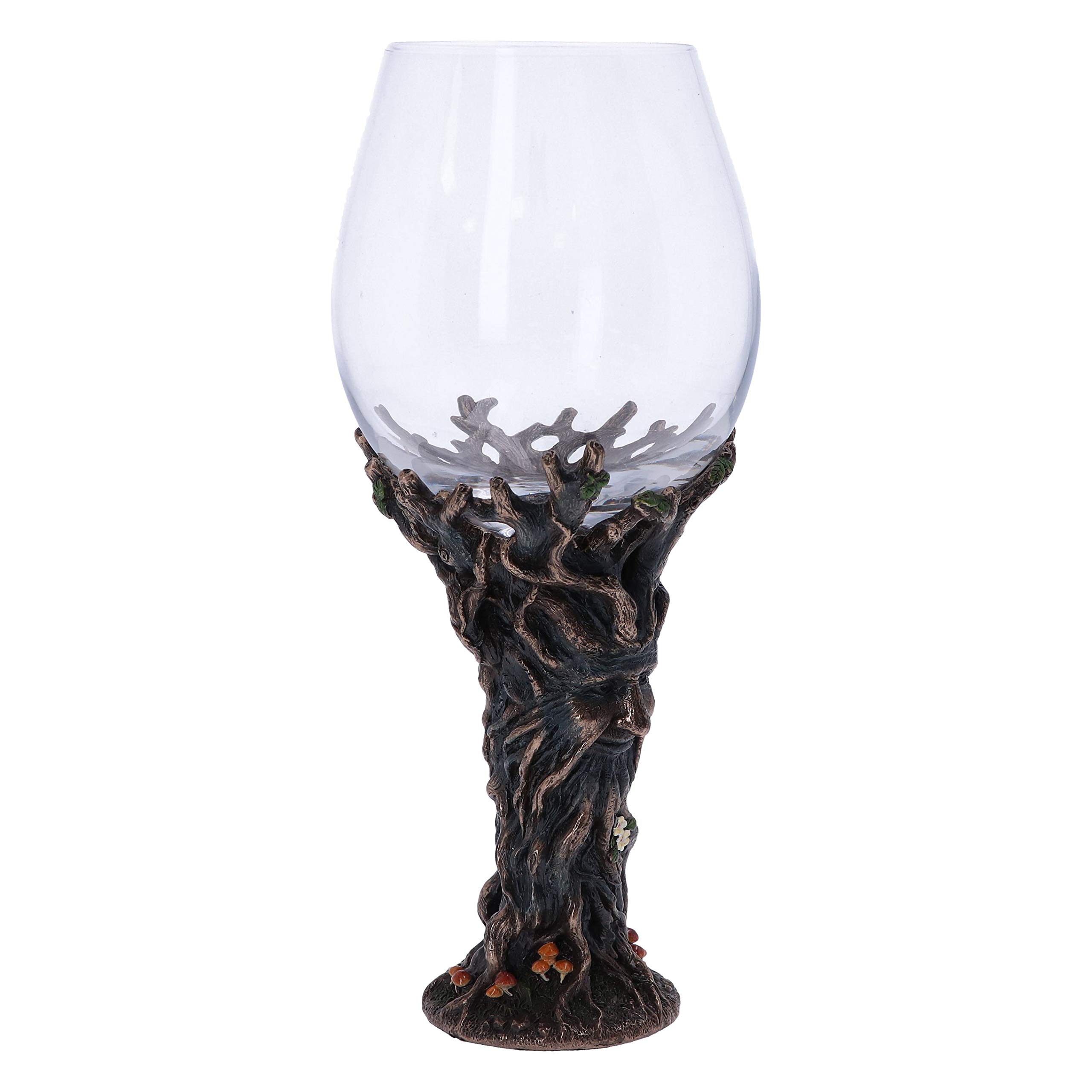 Nemesis Now Bronze Forest Nectar Ancient Tree Spirit Green Man Goblet Wine Glass, 1 Count (Pack of 1)