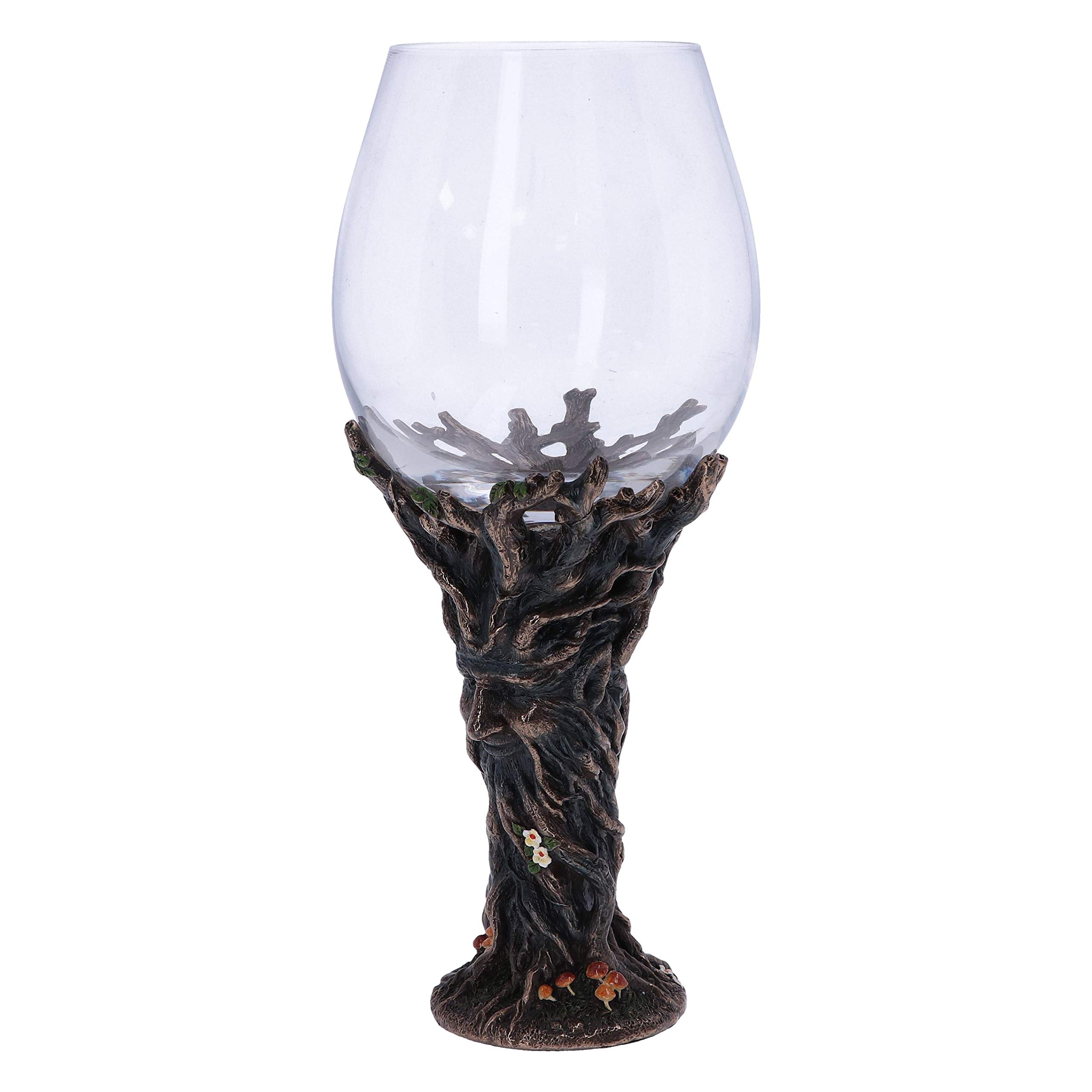 Nemesis Now Bronze Forest Nectar Ancient Tree Spirit Green Man Goblet Wine Glass, 1 Count (Pack of 1)
