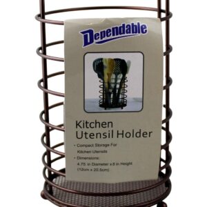 Dependable Industries inc. Essentials Kitchen Cutlery Holder Utensil Caddy Mesh Bottom (Bronze)