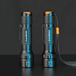 EverBrite 2-Pack 150 Lumens Super Small Mini LED Flashlight, Zoomable Flashlight with Lanyard&Clip, 3 Modes, IPX4 Waterproof, for Camping Hiking, Emergency, EDC, Survival Use, 2 AA Batteries Included