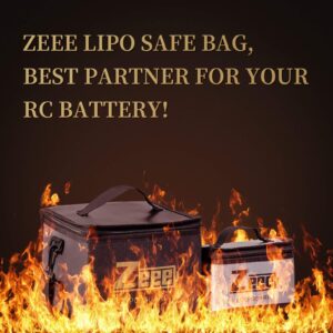 Zeee Lipo Bag Fireproof Battery Safe Bag Explosionproof Bag Lipo Battery Storage Guard Safe Pouch for Charge and Storage (2 Pack)