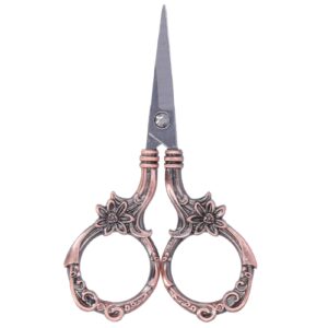 vintage european style scissors, vintage flower scissors diy european style needlework embroidery retro craft collection for art work & everyday use(copper) bonsai cutters