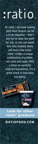 :ratio KETO Friendly Crunchy Bars, Vanilla Almond, Gluten Free Snack, 4 ct