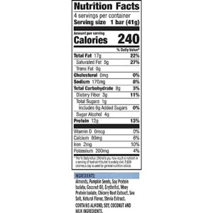 :ratio KETO Friendly Crunchy Bars, Vanilla Almond, Gluten Free Snack, 4 ct