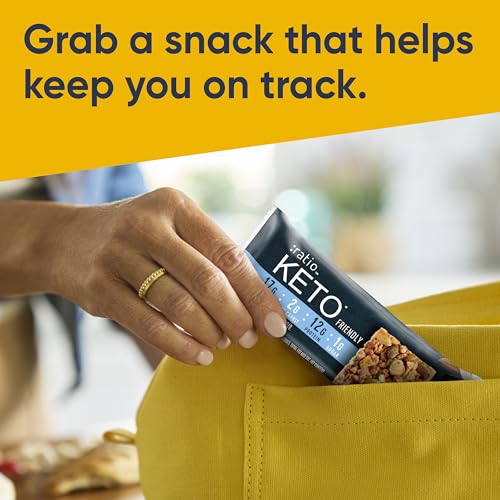 :ratio KETO Friendly Crunchy Bars, Vanilla Almond, Gluten Free Snack, 4 ct