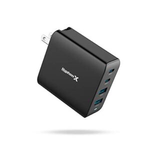 hyphen-x 100w usb c charger, gan fast type c pd charging station for macbook pro air 16in 14in 2021 13inch 2022, iphone 14 13 pro, ipad pro air, galaxy, xps, usb-c laptops and more(black)