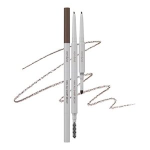 rom&nd han all sharp brow c2 grace taupe, dual-sided, fine tip, shapes & defines & fills brows, for all brows from dark brown to blonde, natural makeup, sharp tip applicator, k-cosmetics