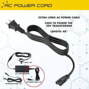 Universal Dual Power Supply Transformer Kit for Electric Reclining Furniture Power Recliner, Lift Chairs, Sofa or Sectionals - 29V 2A AC Power Cord Cable, Extension Cable and Y Cable (Not a Battery)