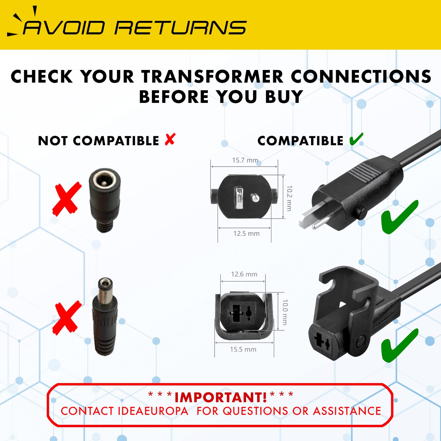 Universal Dual Power Supply Transformer Kit for Electric Reclining Furniture Power Recliner, Lift Chairs, Sofa or Sectionals - 29V 2A AC Power Cord Cable, Extension Cable and Y Cable (Not a Battery)