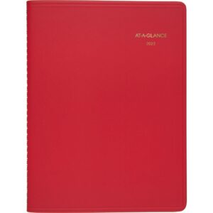 2022 weekly appointment book & planner by at-a-glance, 8-1/4" x 11", large, fashion color, red (7094013)