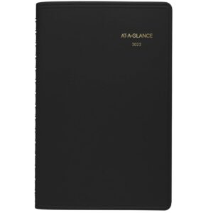 2022 weekly appointment book & planner by at-a-glance, 7" x 8-3/4", medium, black (7095105)