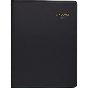 2022 weekly appointment book & planner by at-a-glance, 8-1/4" x 11", large, black (7095005)