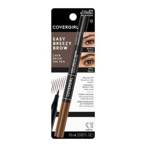 COVERGIRL - Easy Breezy Brow 24HR Brow Ink Pen™, dual applicator, ultra-precise felt-tip, spoolie comb, water-resistant, lightweight, 100% Cruelty-Free