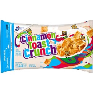 cinnamon toast crunch breakfast cereal, crispy cinnamon cereal, value bag, 32 oz