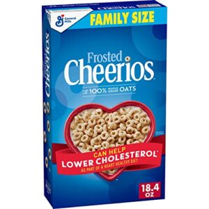 frosted cheerios, heart healthy cereal, family size, 18.4 oz